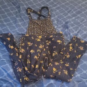 Madewell Floral Print Top with Yellow and Black Accents